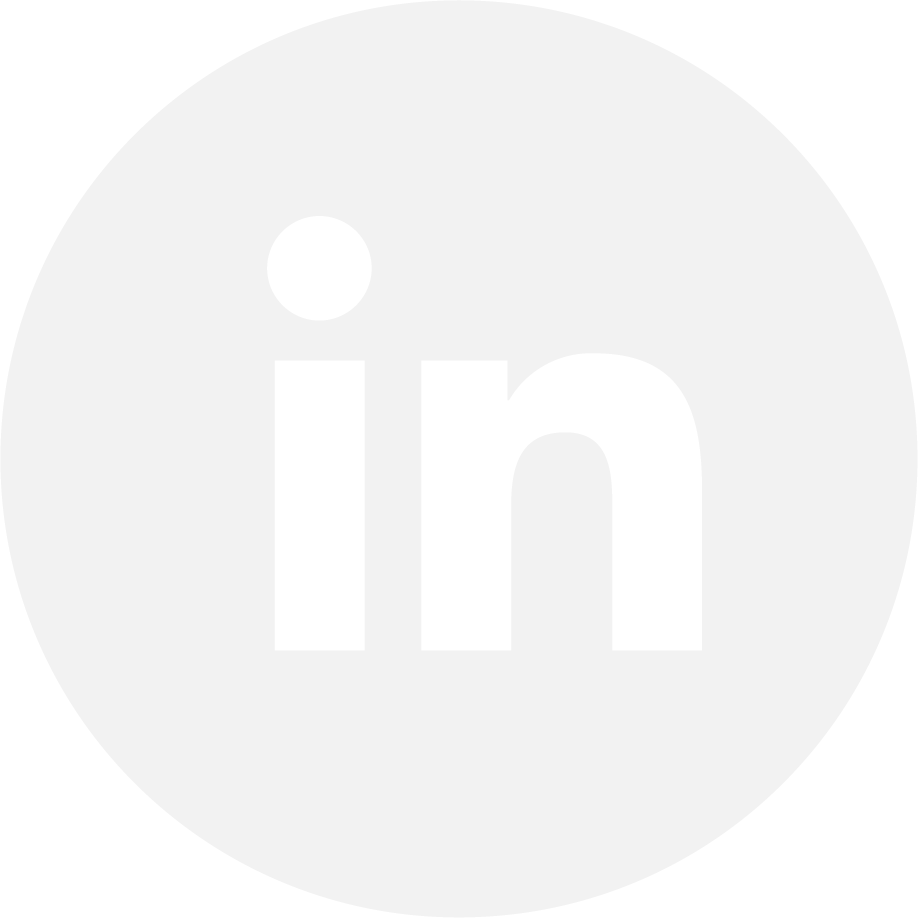 The LinkedIn logo, which is a white circle with the black letters 'in' inside.